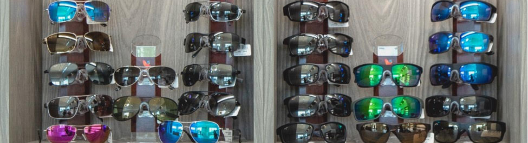 prescription safety glasses on a shelf